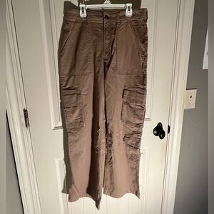Hollister Tan Cargo-Style Straight Leg Pants